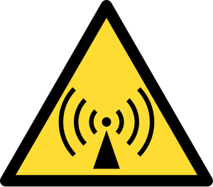 Yellow RF hazard symbol
